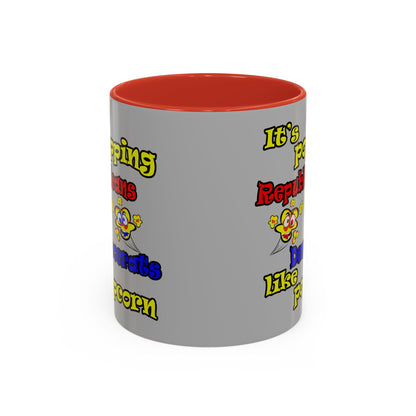 popping like popcorn - Accent Mug (light grey)