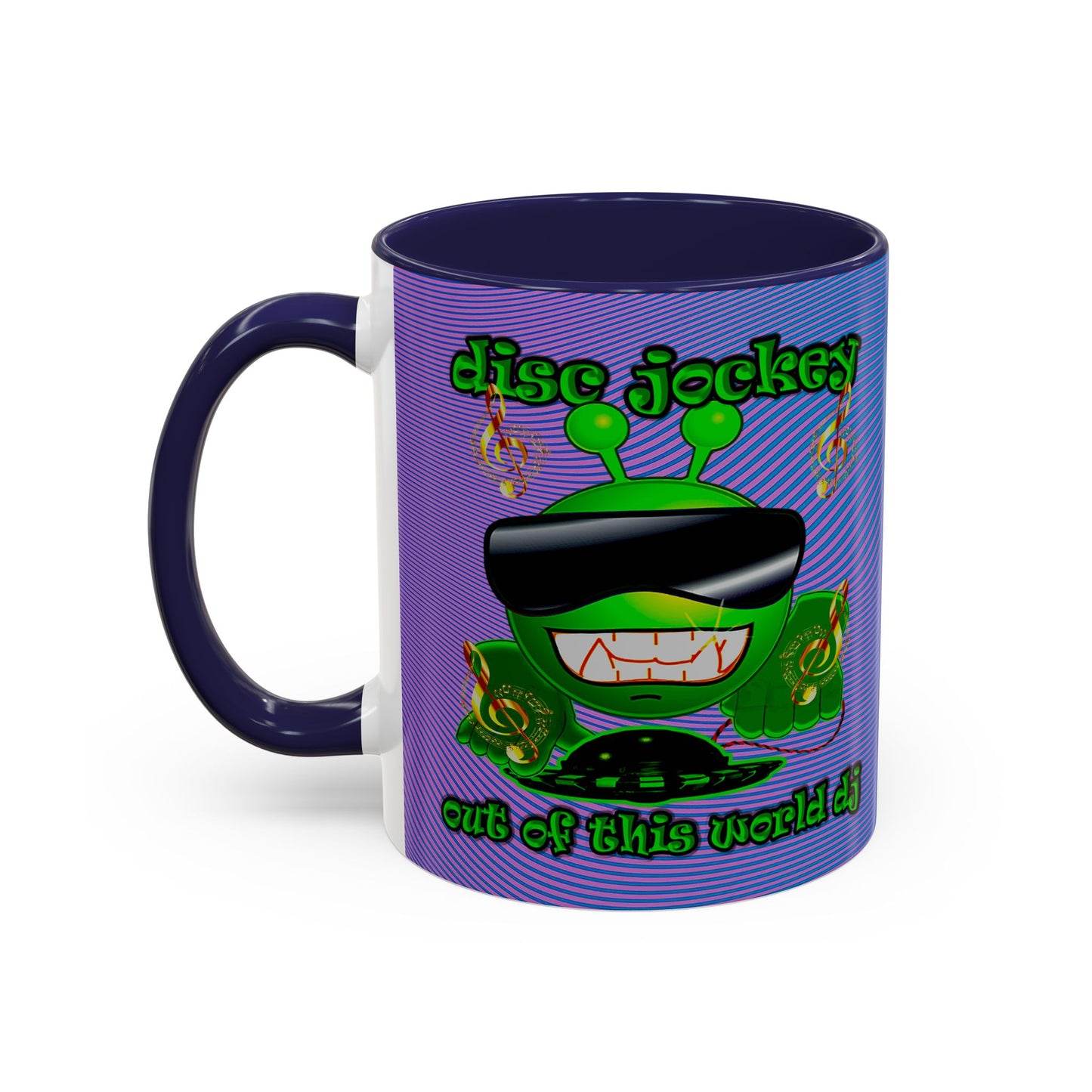 disc jockey - Accent Mug (light blue-purple wave)