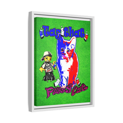 tag that - framed canvas art (green turf)