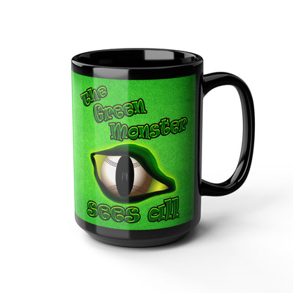 green monster - Black Mug (green turf)
