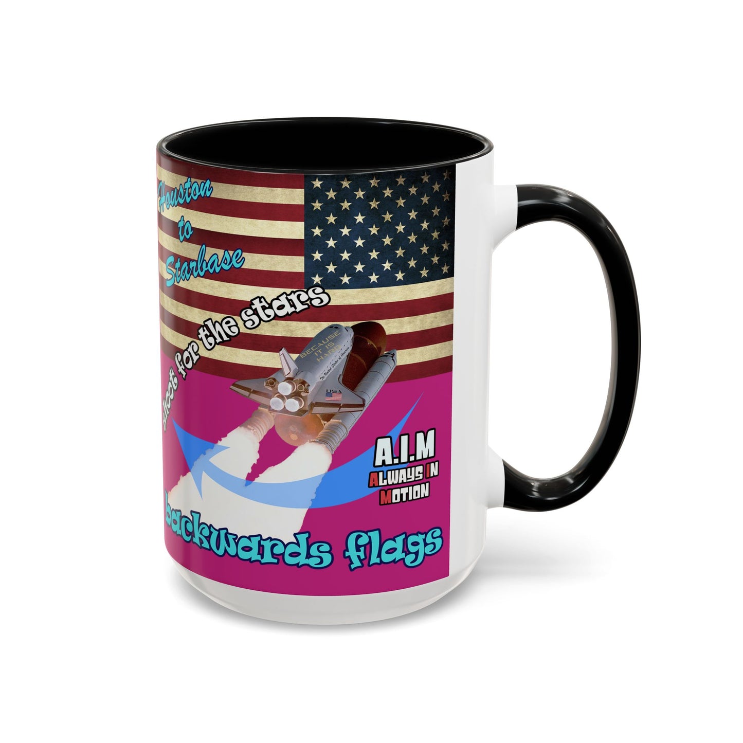 shoot for the stars - Accent Mug (pink)