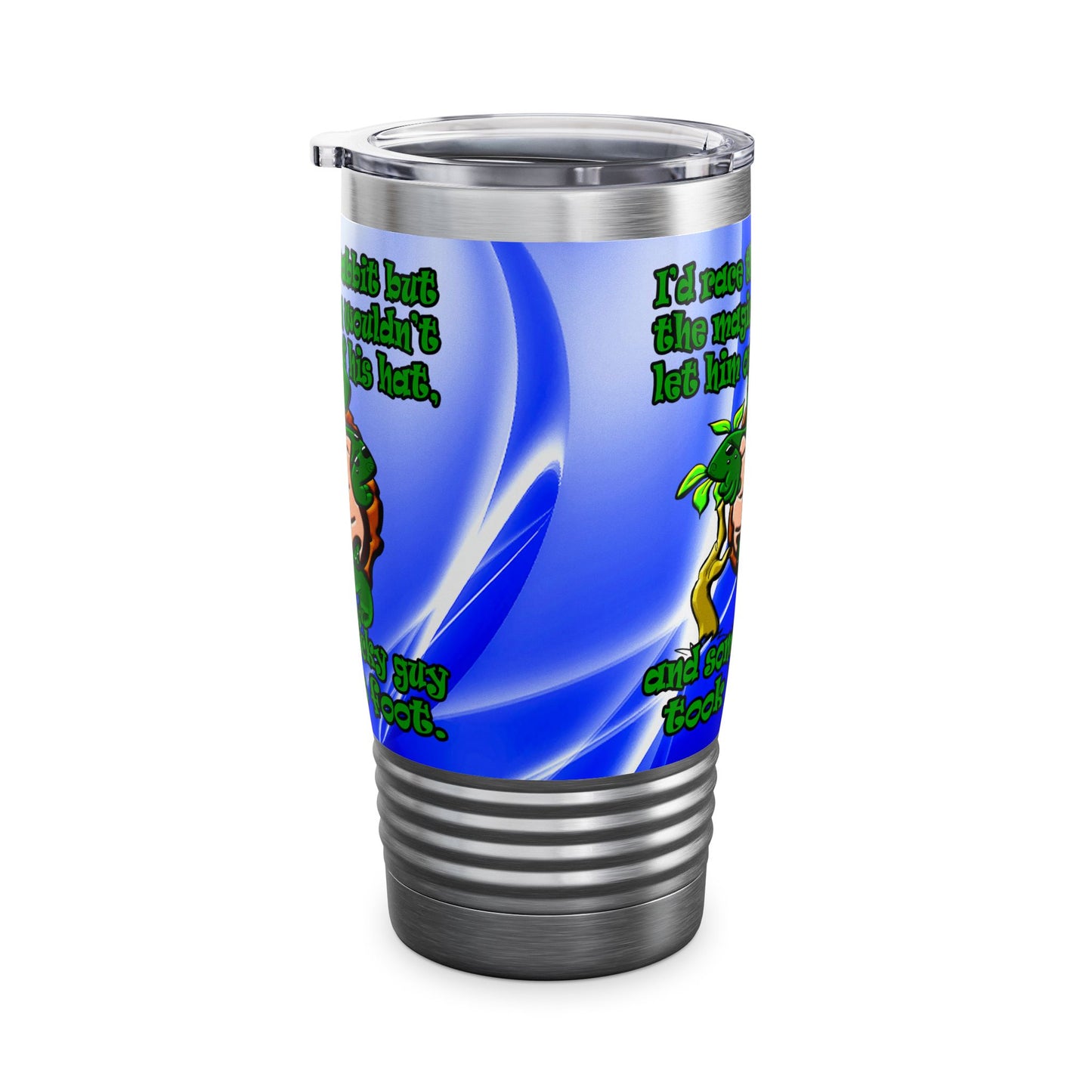 turtle race - Ringneck Tumbler, 20oz (blue-white wave)