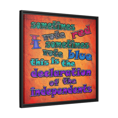 declaration of the independents - framed canvas art (burnt orange)
