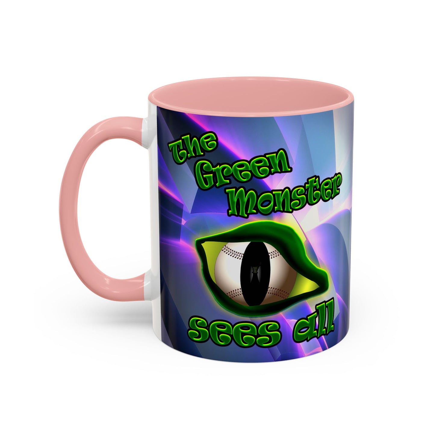 green monster - Accent Mug (grey-pink wave)