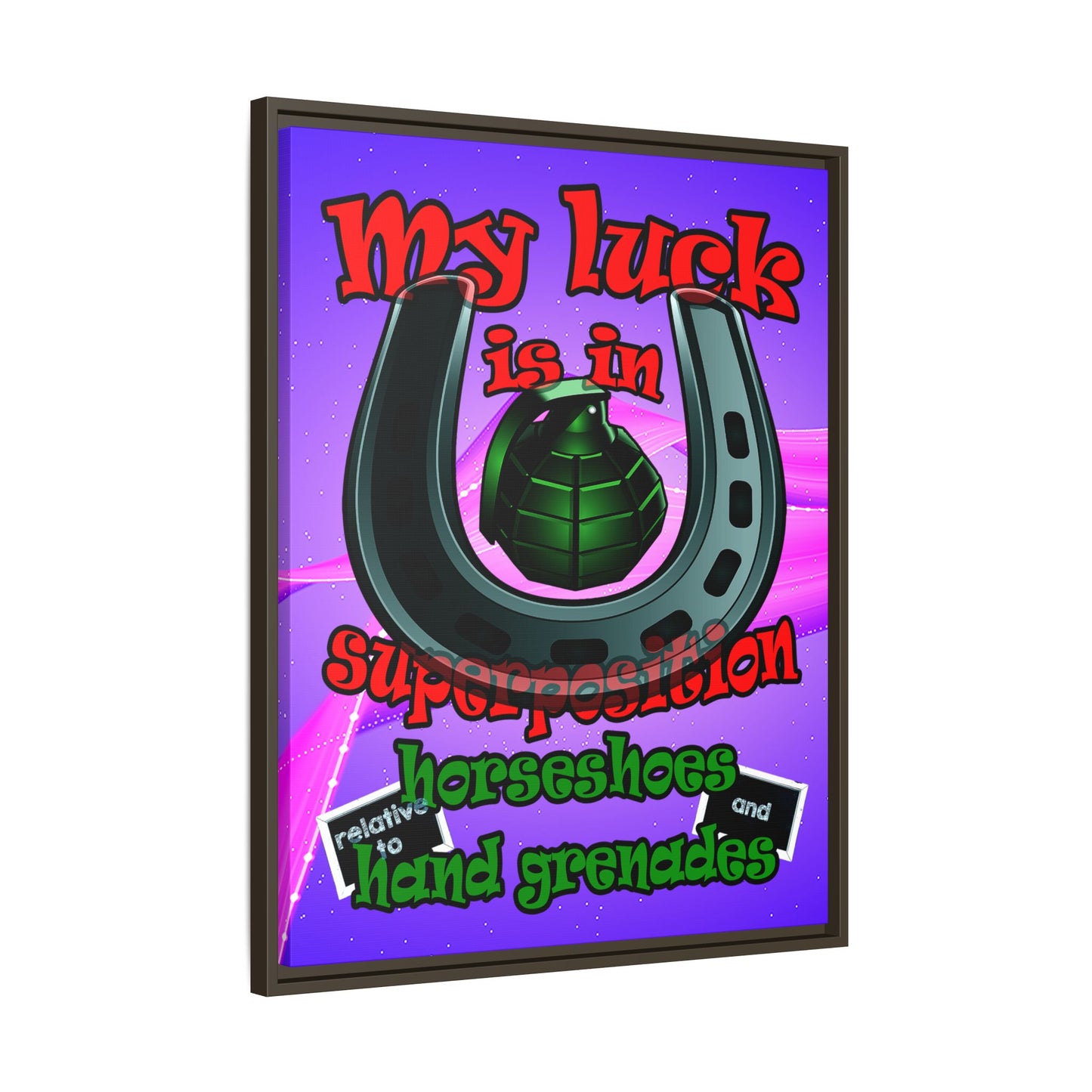 my luck - framed canvas art (purple-pink wave)