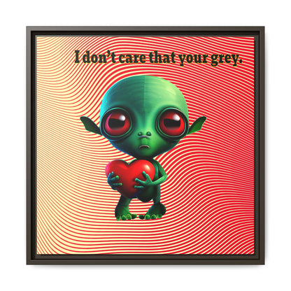 I don't care that your grey - framed canvas art (yellow-orange wave)