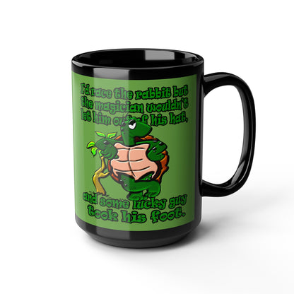 turtle race - Black Mug (green)