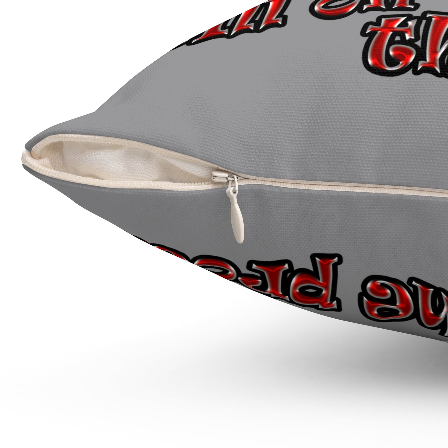 schrodinger's cat - Spun Polyester Square Pillow - (grey)