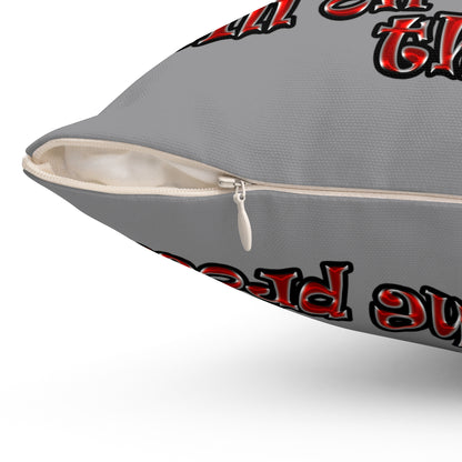 schrodinger's cat - Spun Polyester Square Pillow - (grey)