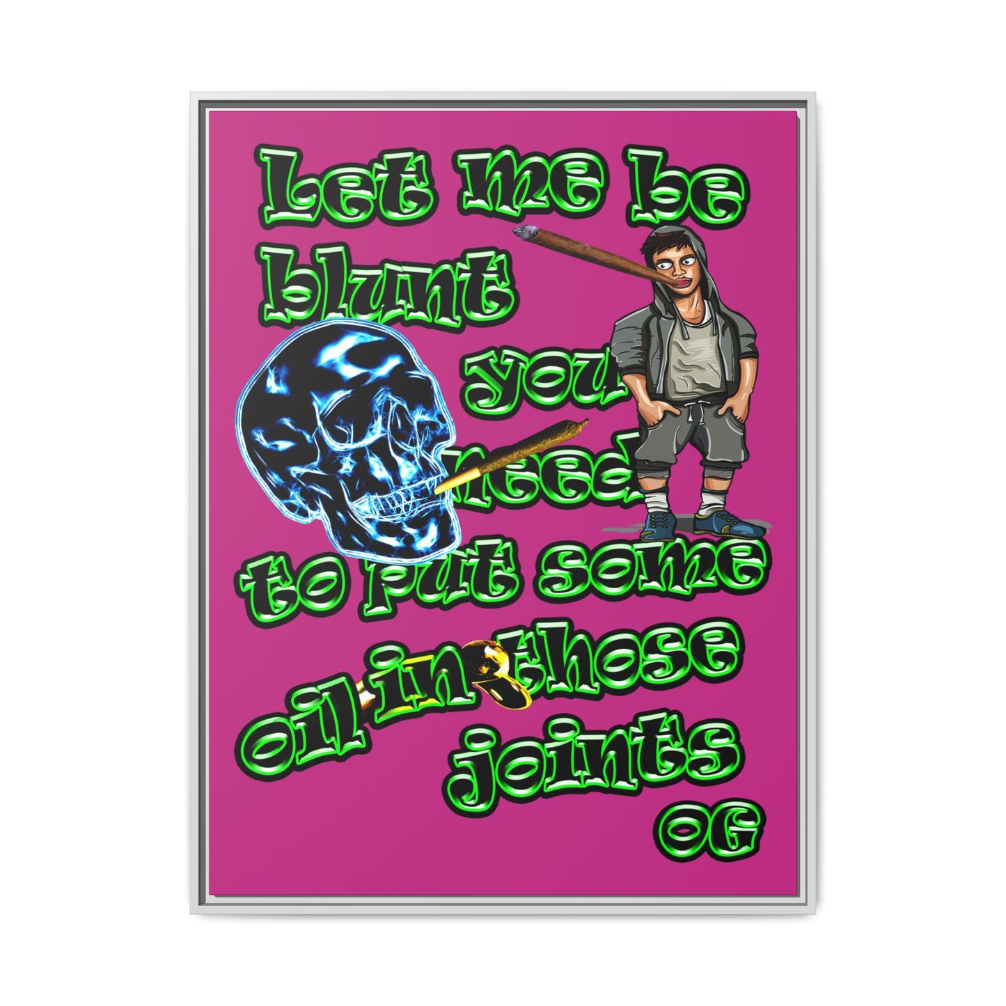 og - framed canvas art (pink)