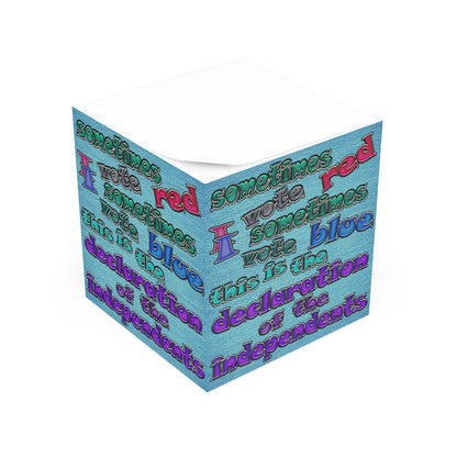 declaration of the independents - note cube (faded blue)