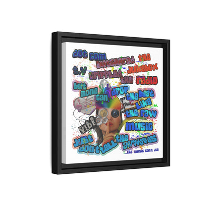 drop the beat - framed canvas art (white)