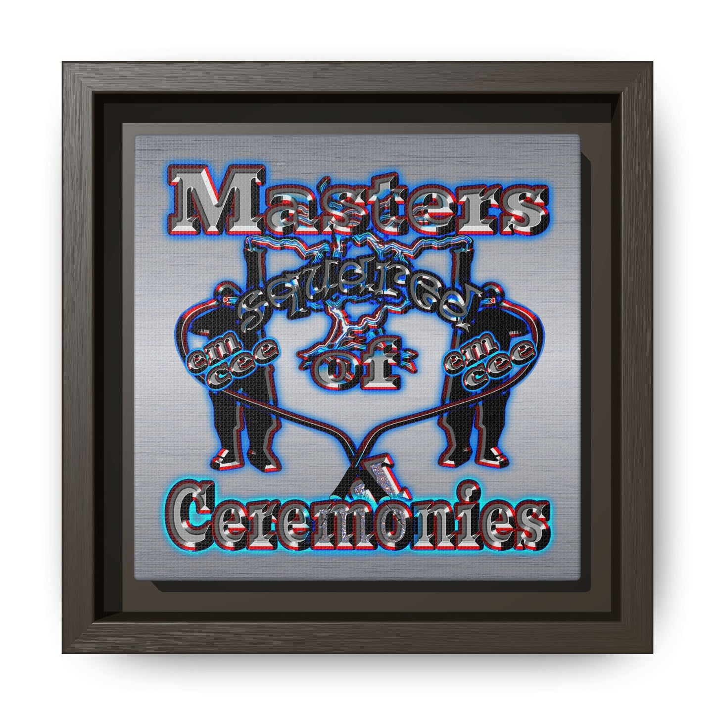 em cee squared - framed canvas art (brushed nickel)