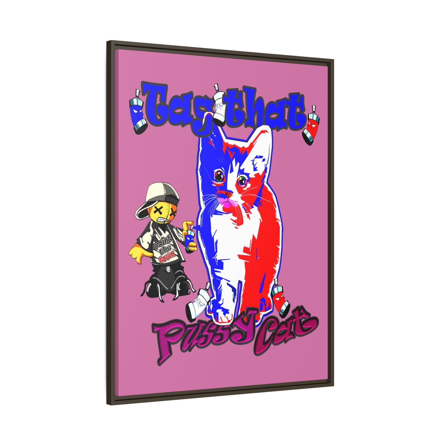 tag that - framed canvas art (light pink)