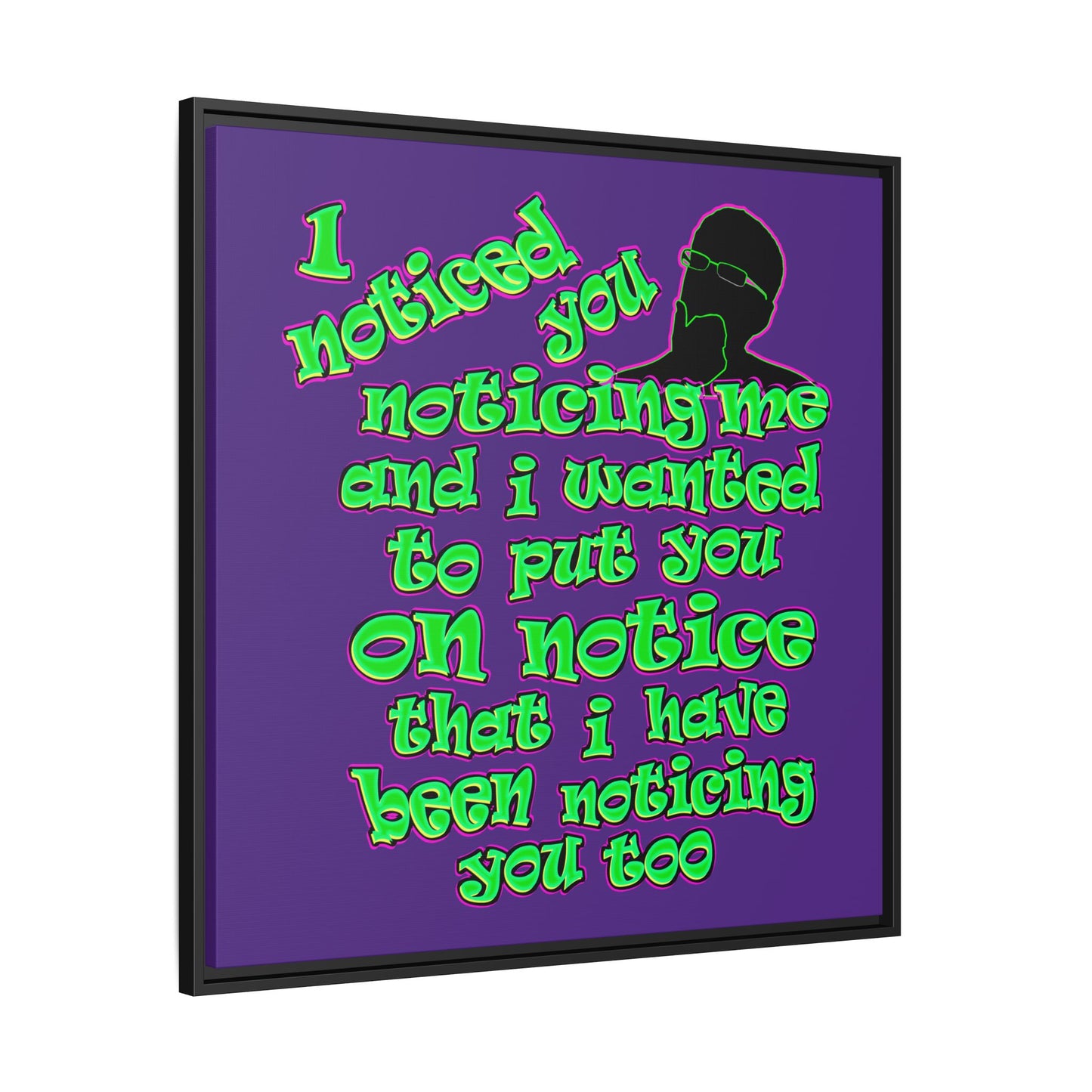 noticed you noticing - framed canvas art (purple)