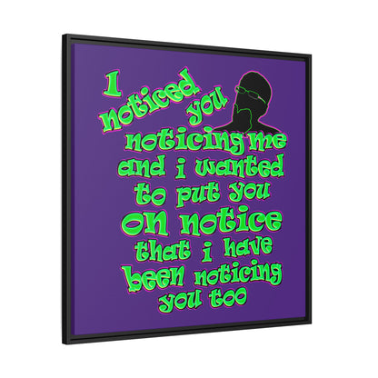noticed you noticing - framed canvas art (purple)
