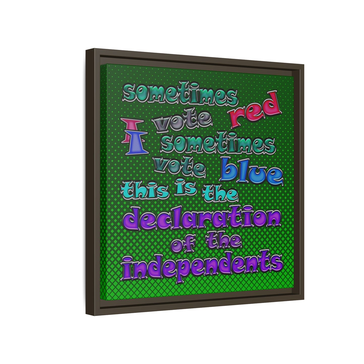 declaration of the independents - framed canvas art (logo green)