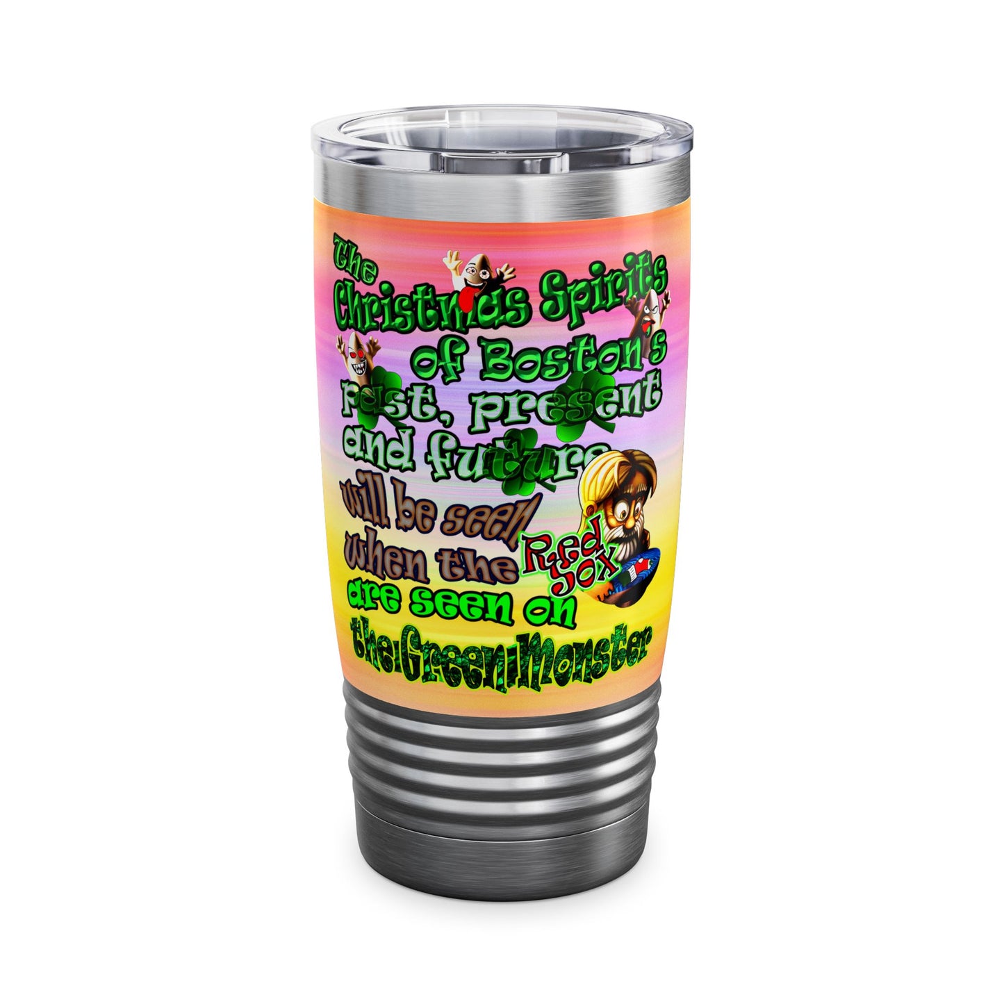 christmas spirits of boston - Ringneck Tumbler, 20oz (color blur)