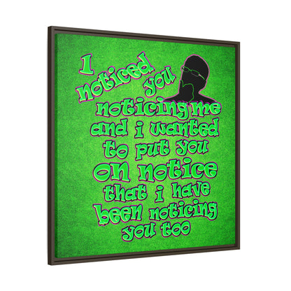noticed you noticing - framed canvas art (green turf)