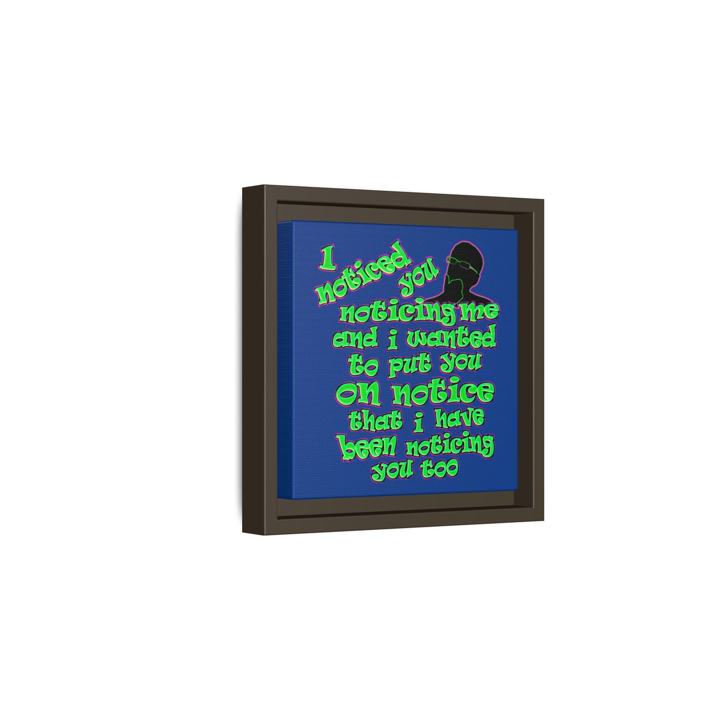 noticed you noticing - framed canvas art (dark blue)