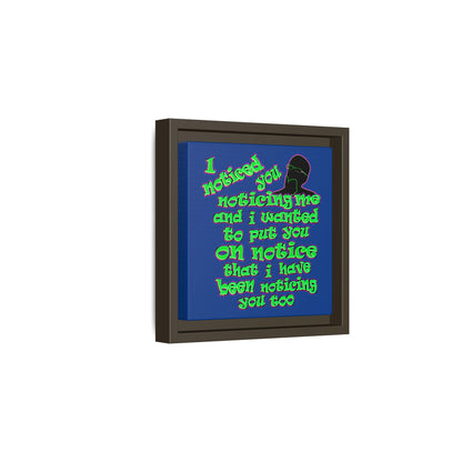 noticed you noticing - framed canvas art (dark blue)