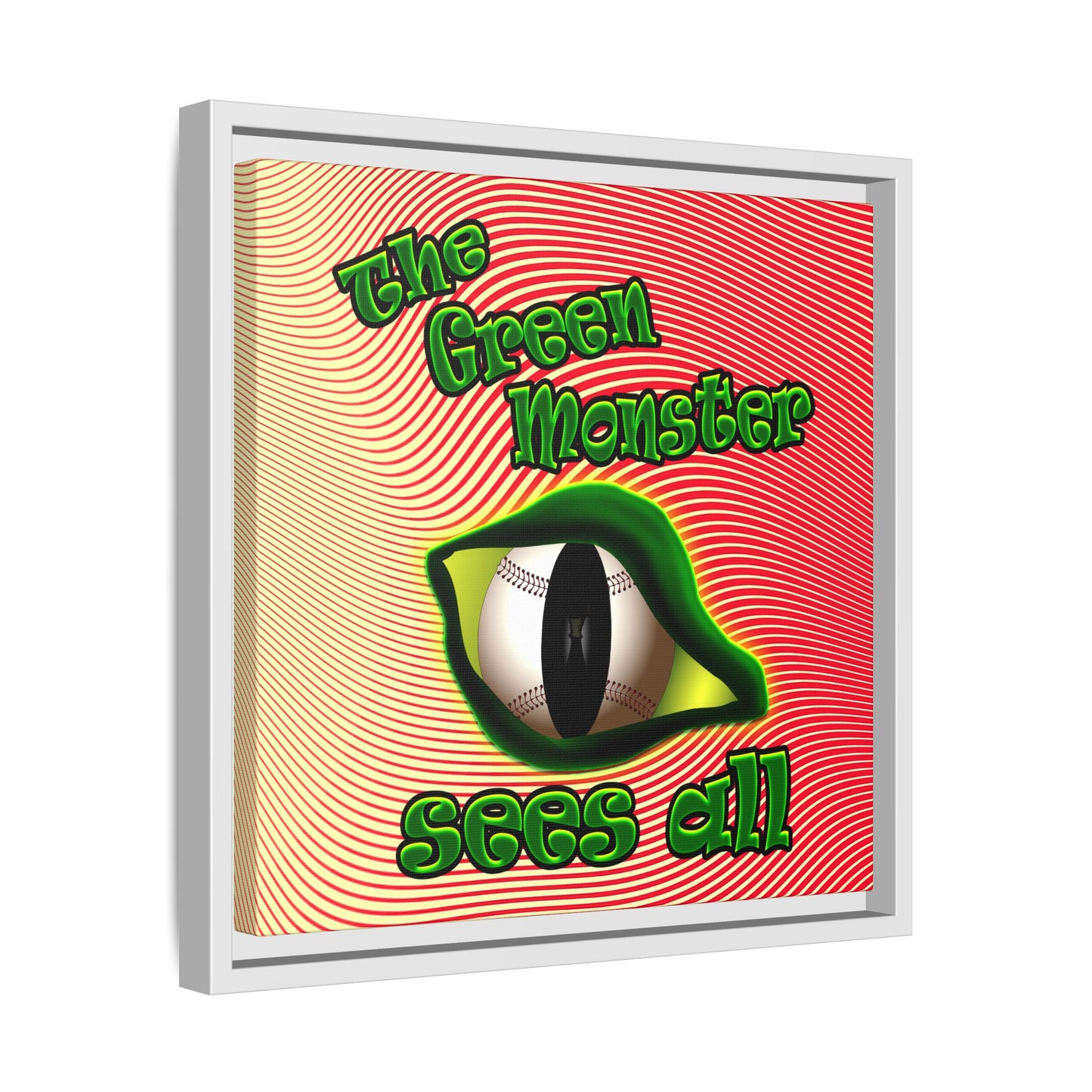 green monster - framed canvas art (yellow-orange wave)