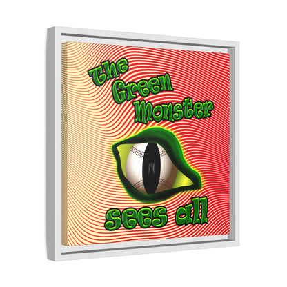 green monster - framed canvas art (yellow-orange wave)