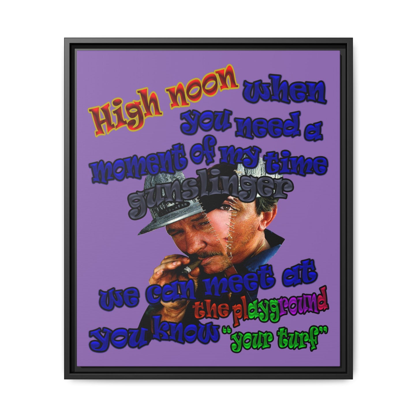 high noon - framed canvas art (light purple)
