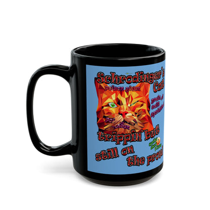 schrodinger's cat - Black Mug (light blue)