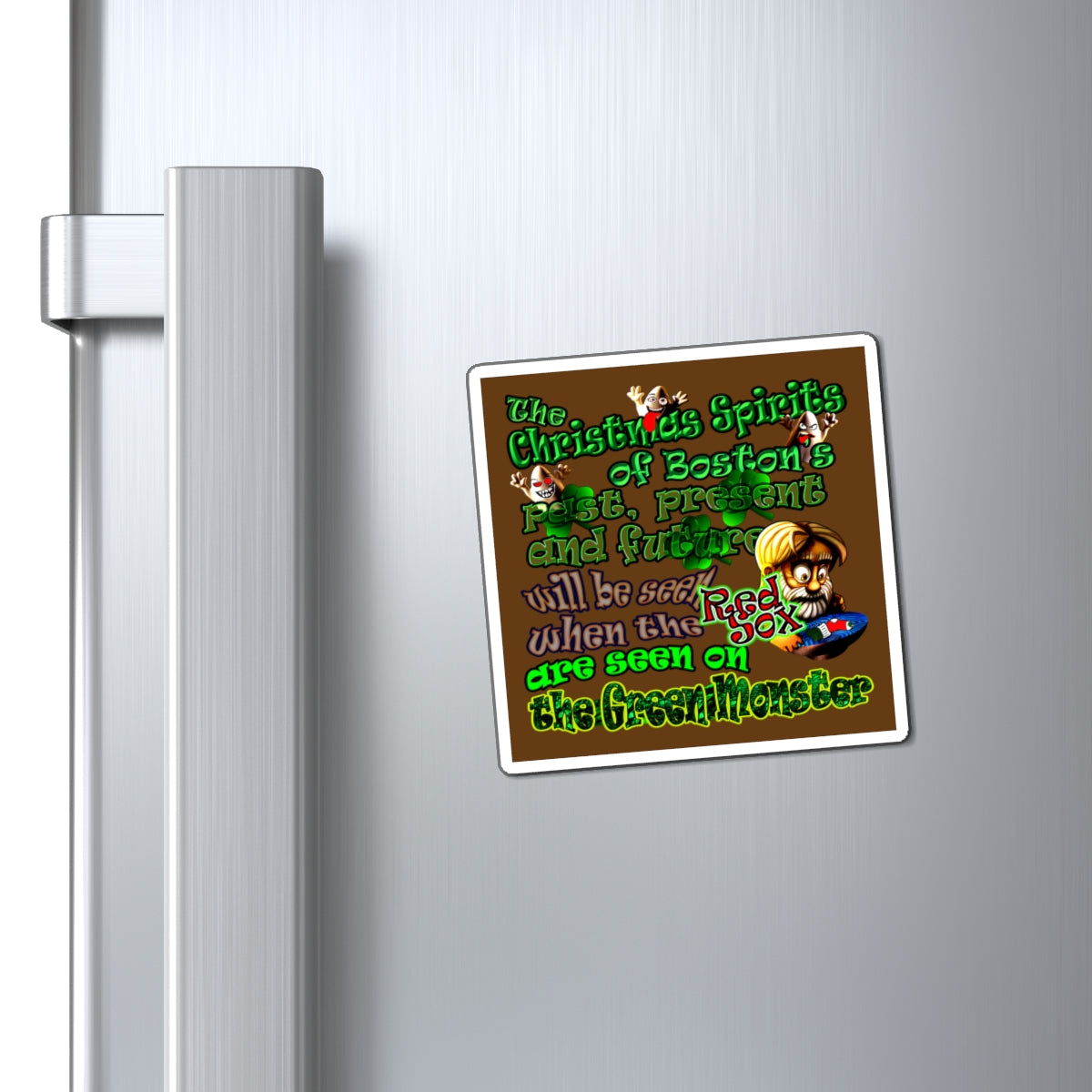 christmas spirits of boston - Magnets - (brown)