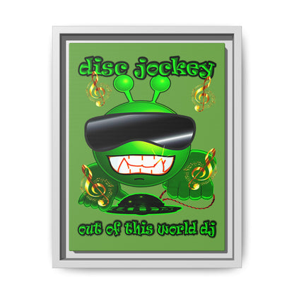 disc jockey - framed canvas art (green)