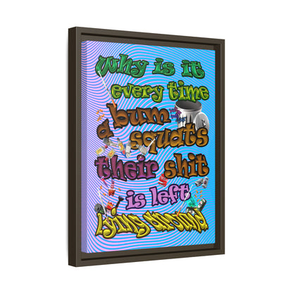 the bum's shit - framed canvas art (light blue-purple wave)