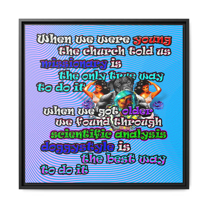 doggystyle - framed canvas art (light blue-purple wave)