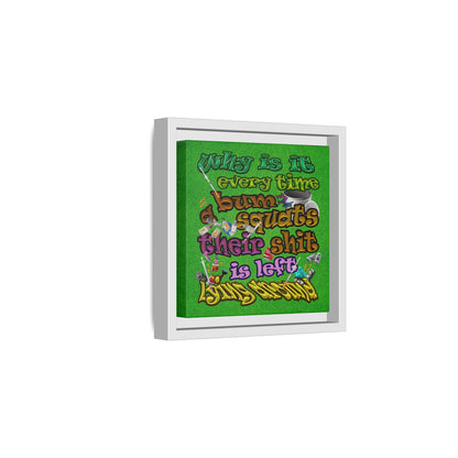 the bum's shit - framed canvas art (green turf)