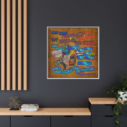 drop the beat - framed canvas art (brown papyrus)