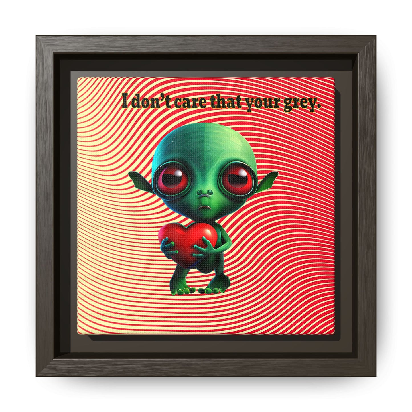 I don't care that your grey - framed canvas art (yellow-orange wave)