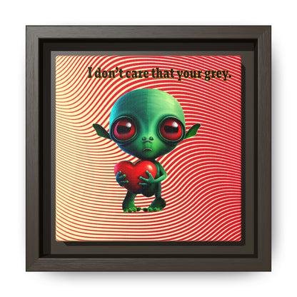 I don't care that your grey - framed canvas art (yellow-orange wave)