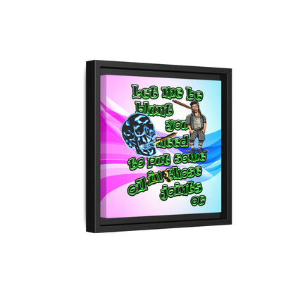 og - framed canvas art (light blue-pink wave)