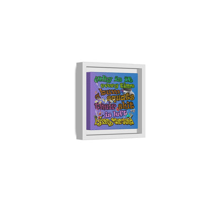 the bum's shit - framed canvas art (light blue-purple wave)