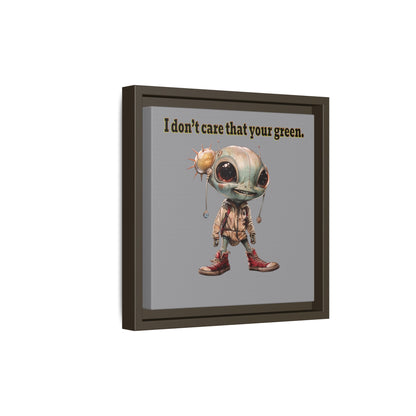 I don't care that your green - framed canvas art (grey)