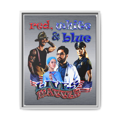 rw&b lives matter - framed canvas art (brushed nickel)
