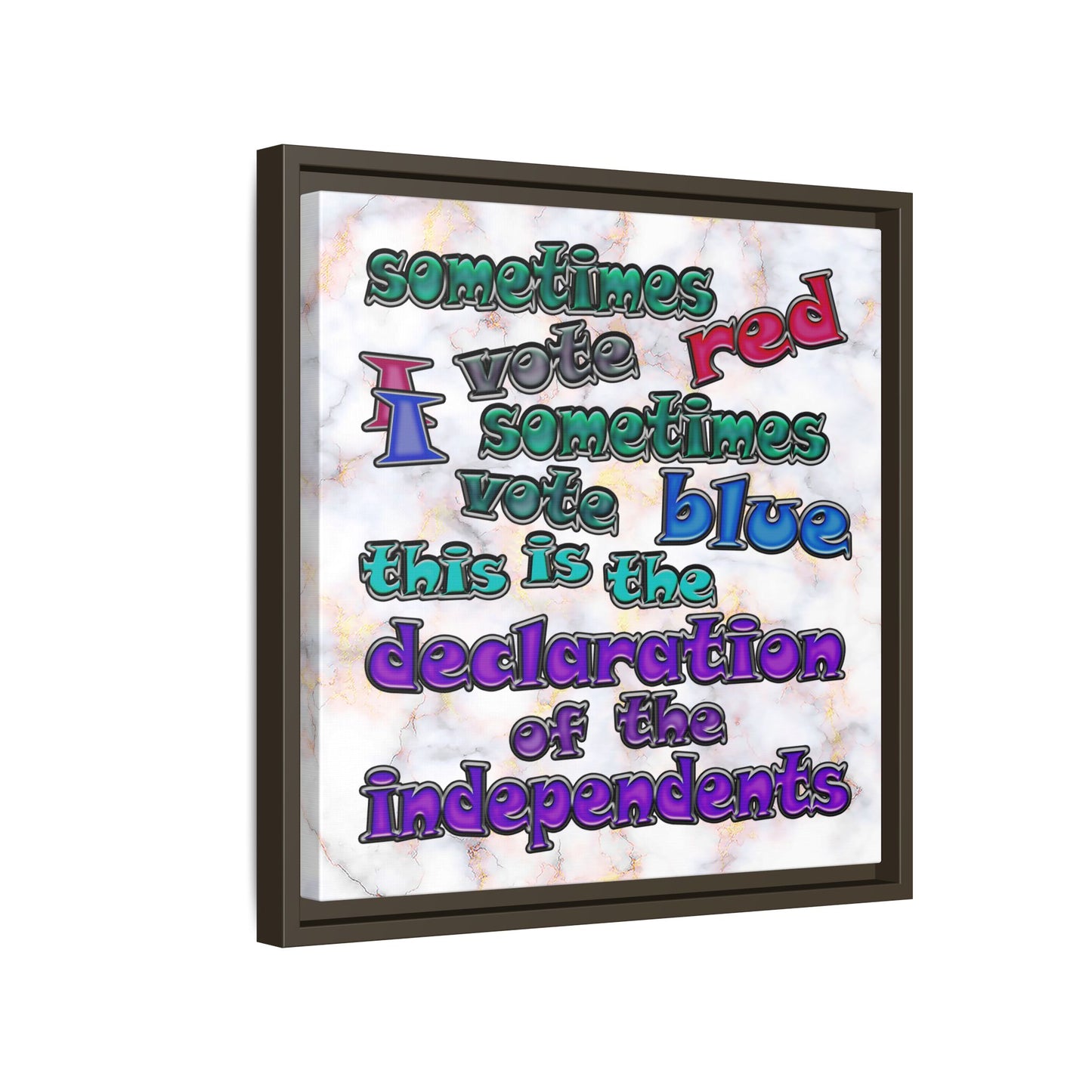 declaration of the independents - framed canvas art (white marble)