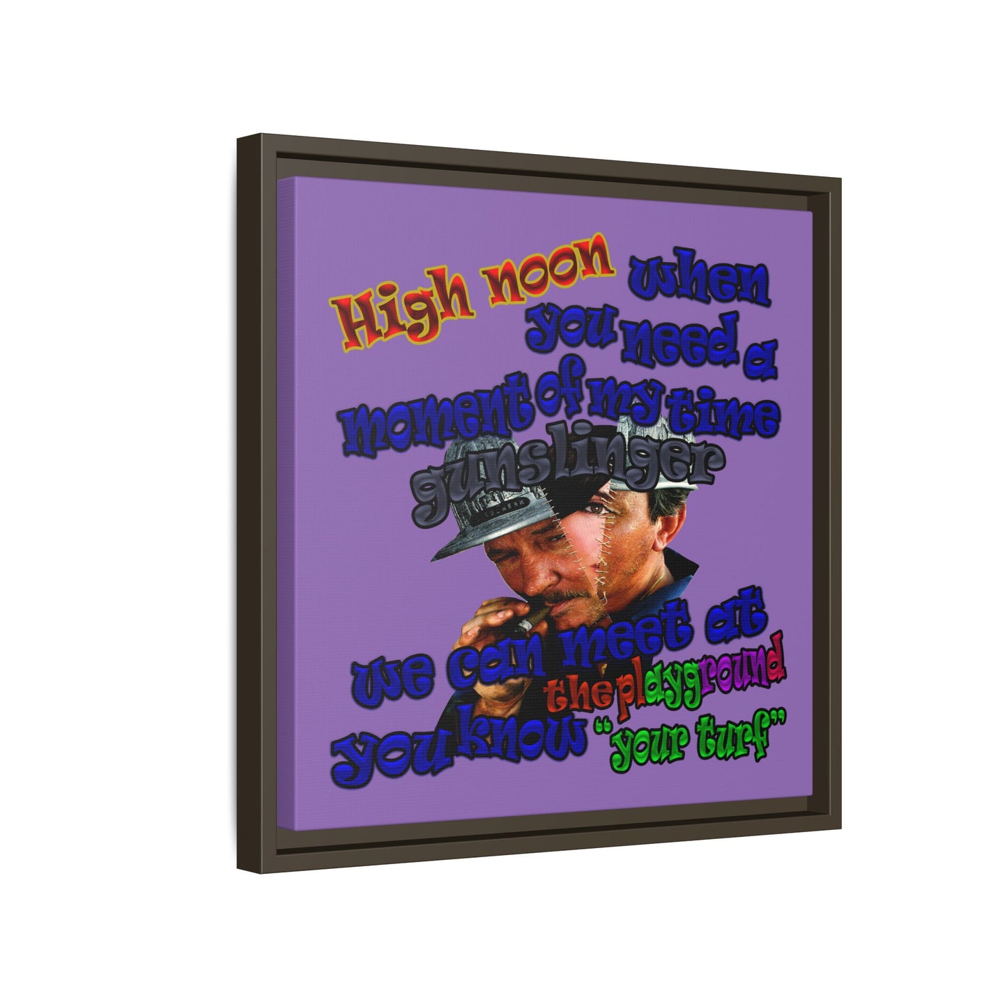 high noon - framed canvas art (light purple)