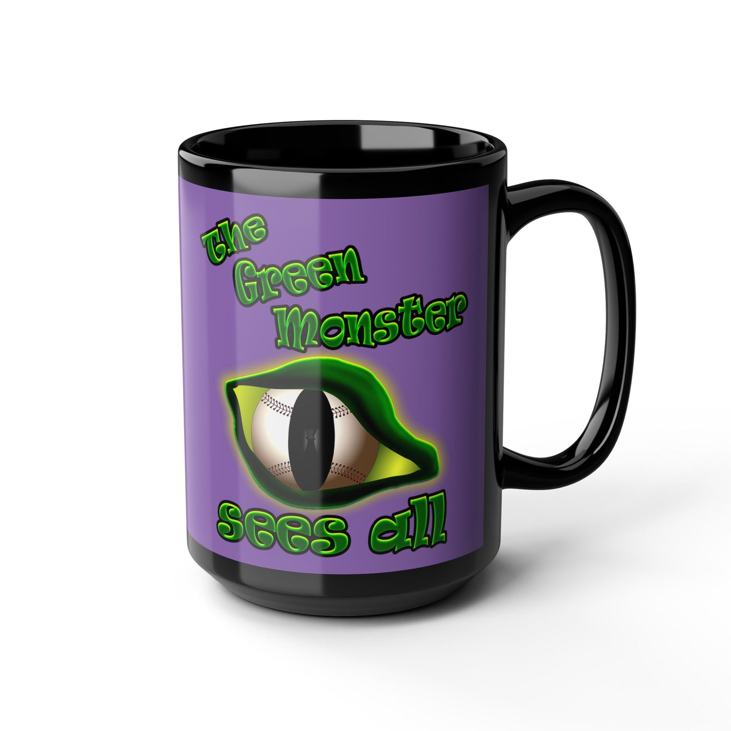 green monster - Black Mug (light purple)