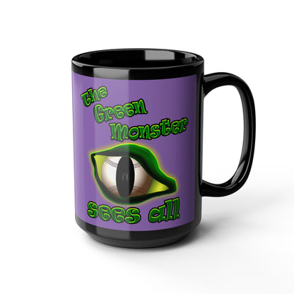 green monster - Black Mug (light purple)