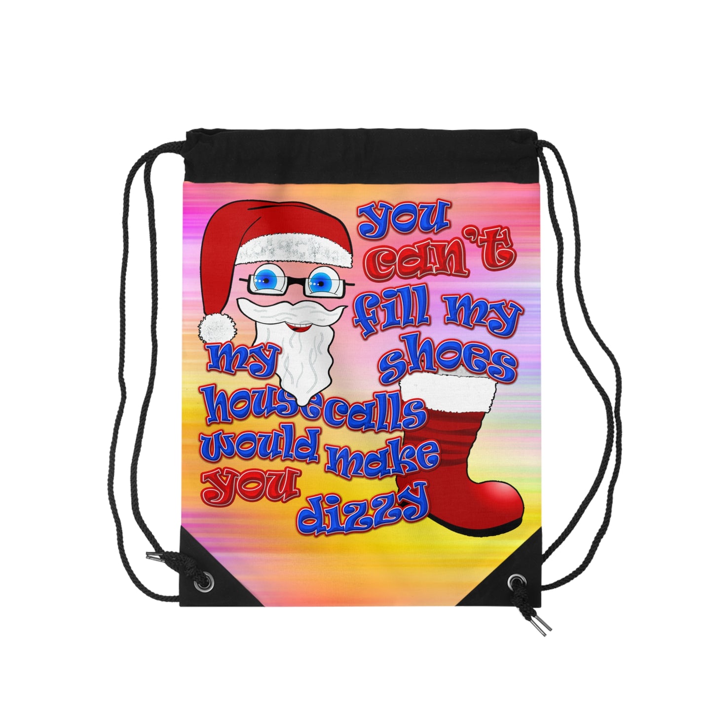 santa's shoes - Drawstring Bag (color blur)