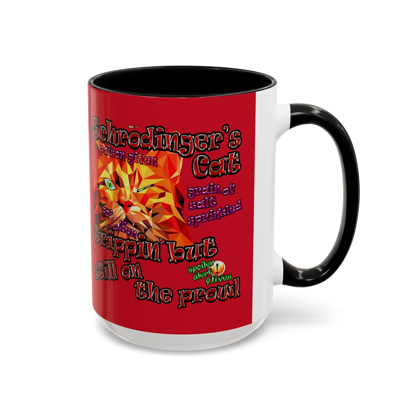 schrodinger's cat - Accent Mug (dark red)