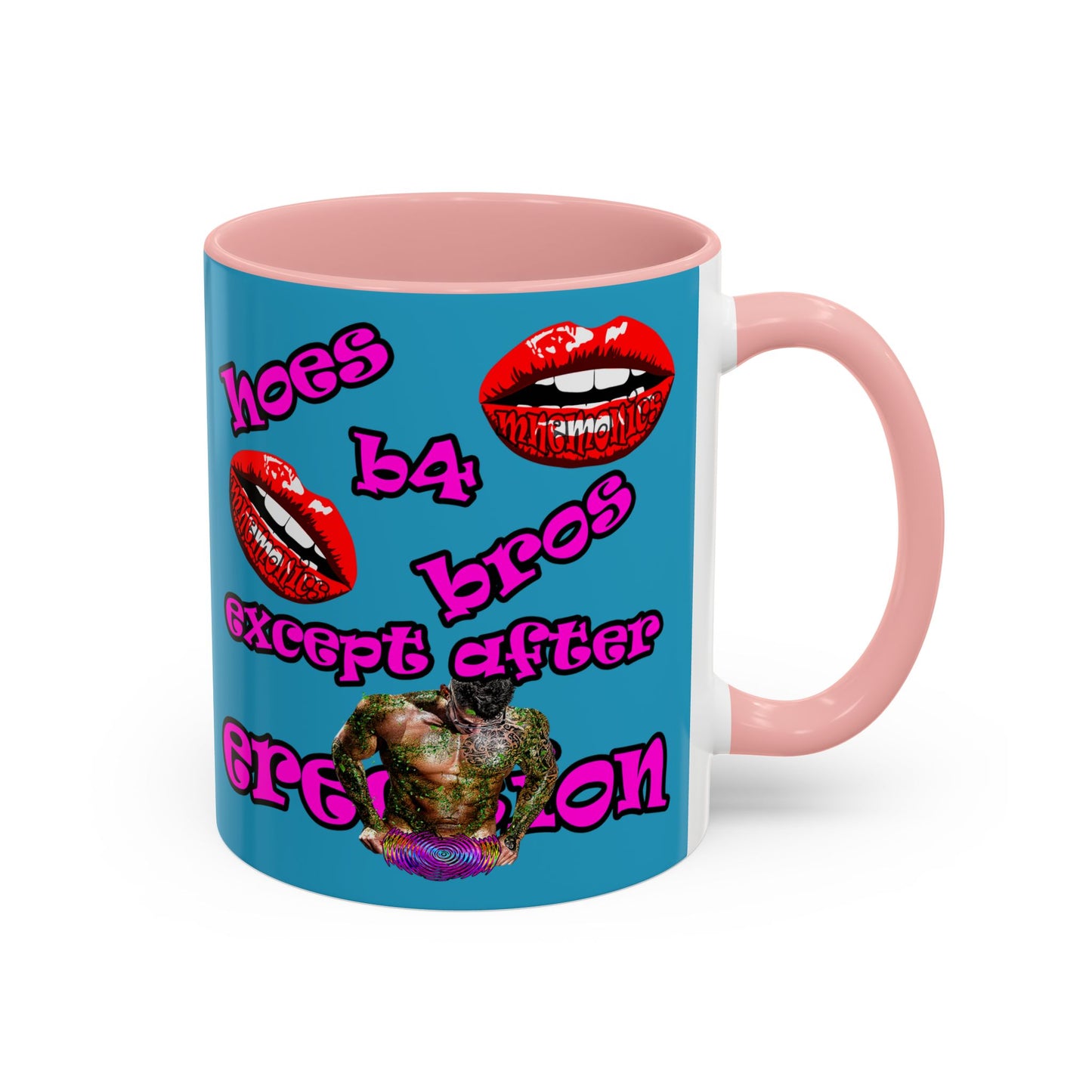 hoes b4 bros - Accent Mug (turquoise)
