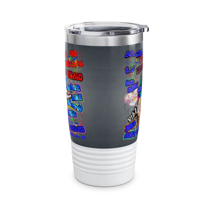 drop the beat - Ringneck Tumbler, 20oz  (grey-light grey)