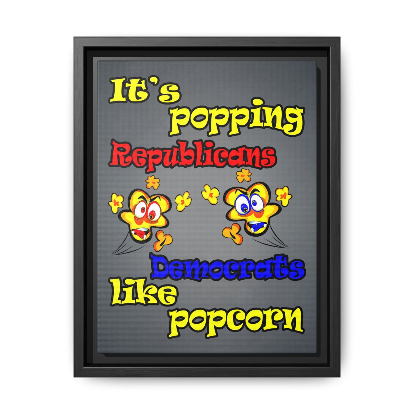 popping like popcorn - framed canvas art (grey-light grey)